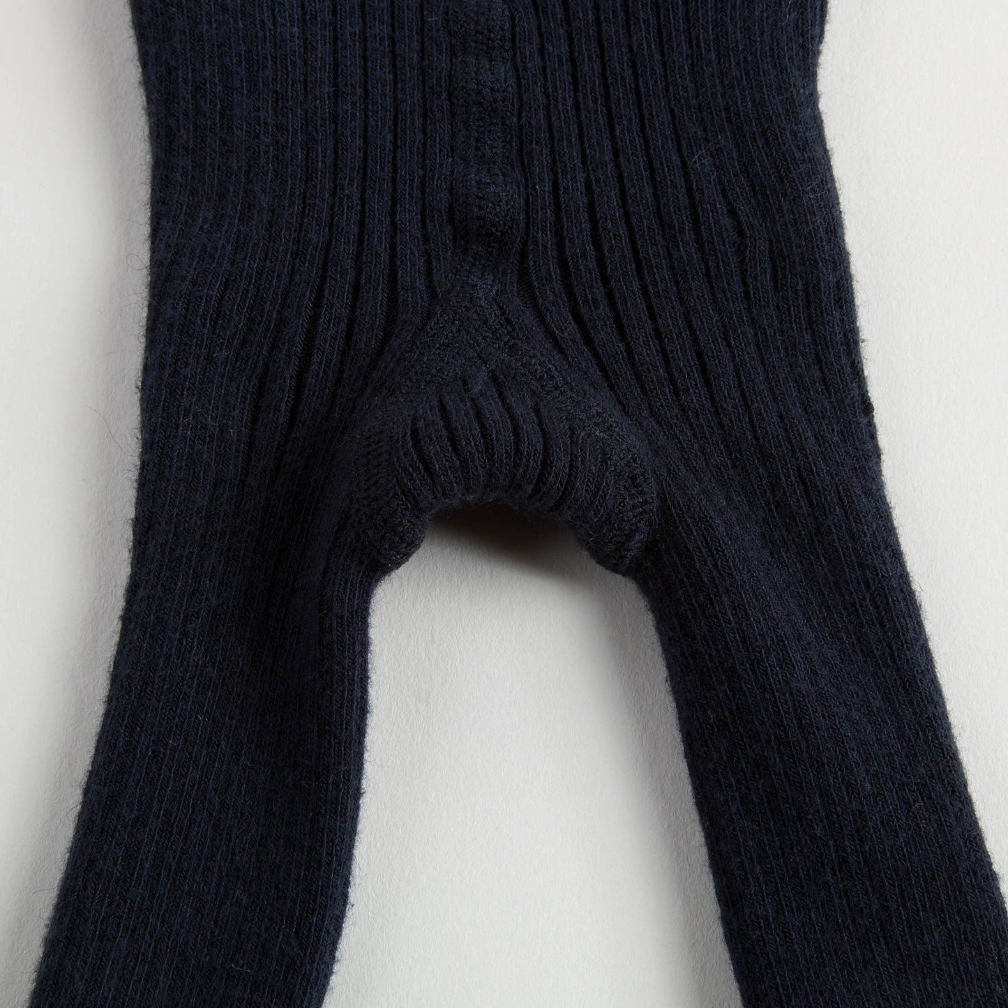 Baby Girls Navy Blue Cotton Ribbed Tights