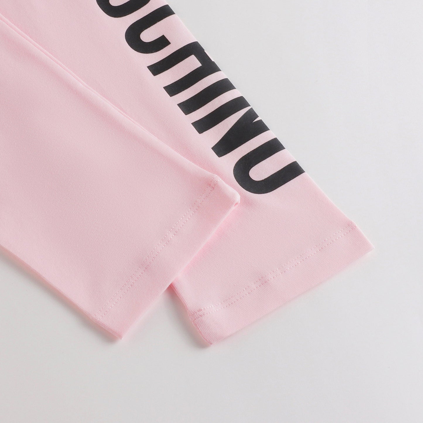 女童粉色Logo棉打底裤