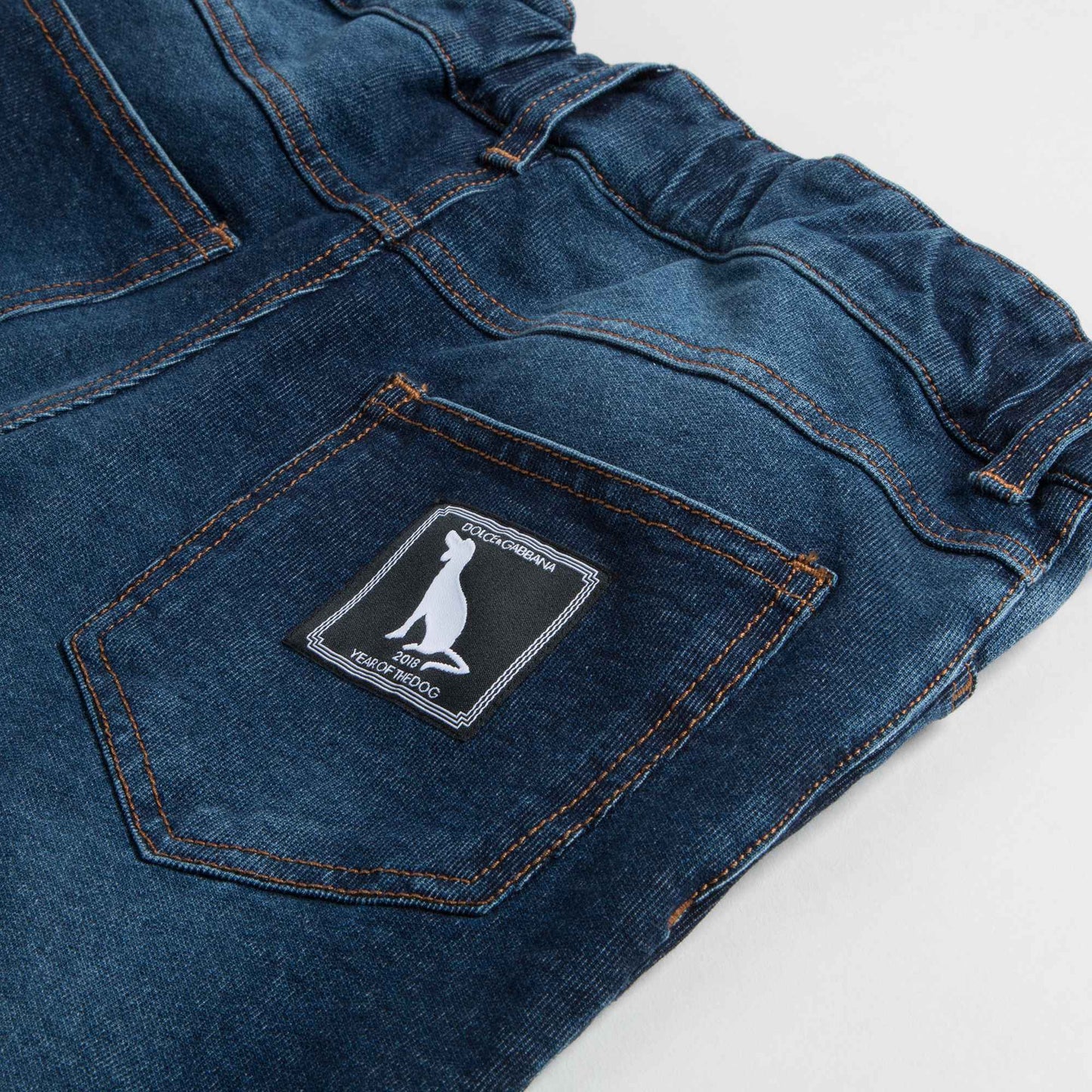Girls Blue Cowboy Cotton Trousers