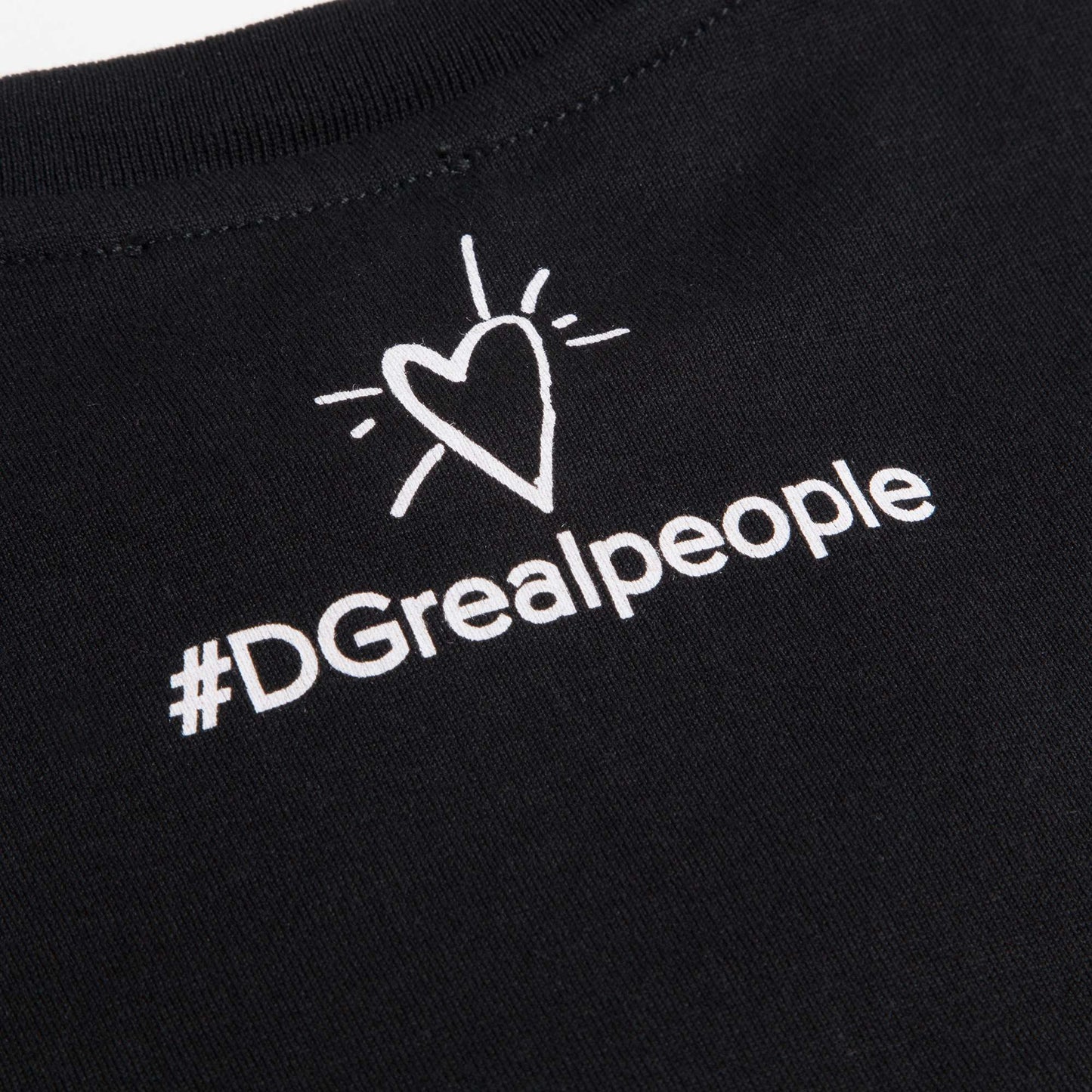 Girls Black Logo & Heart Top