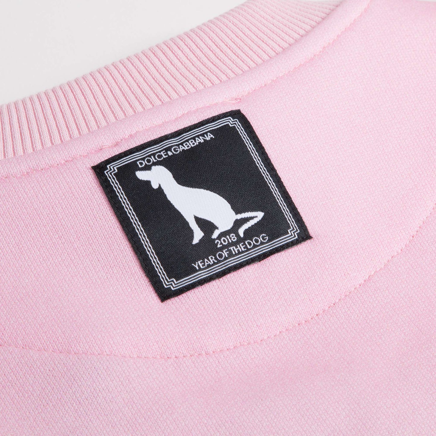 Girls Pink Dog Face Cotton Sweatshirt