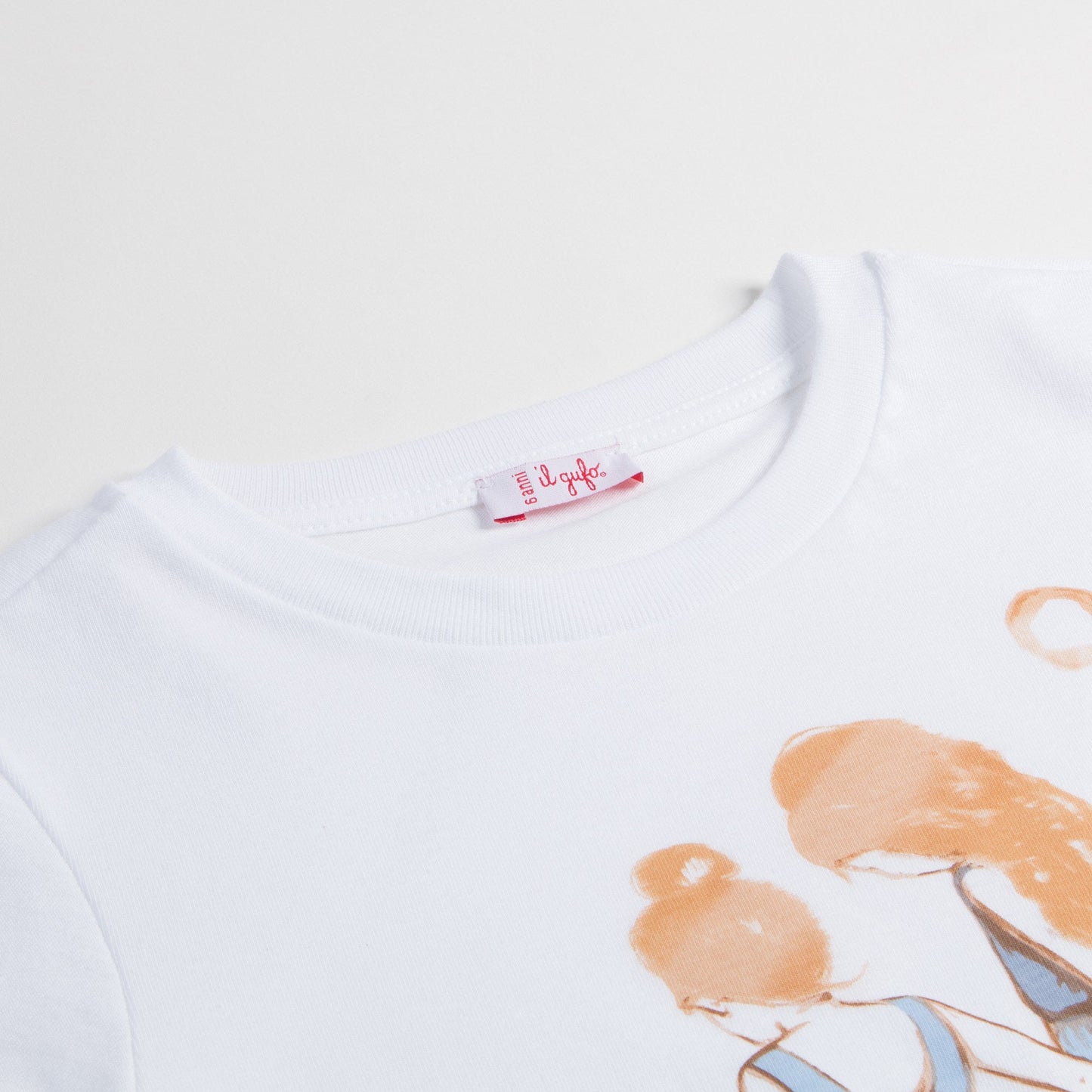 Girls White "Denim Blue Girls" Cotton T-shirt