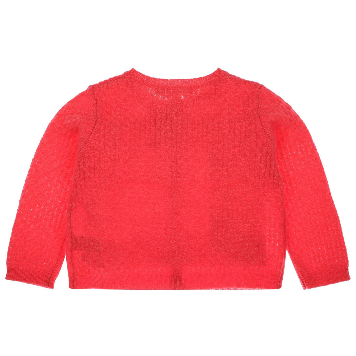 Baby Girls Fuchsia Wool Hollow Cardigan