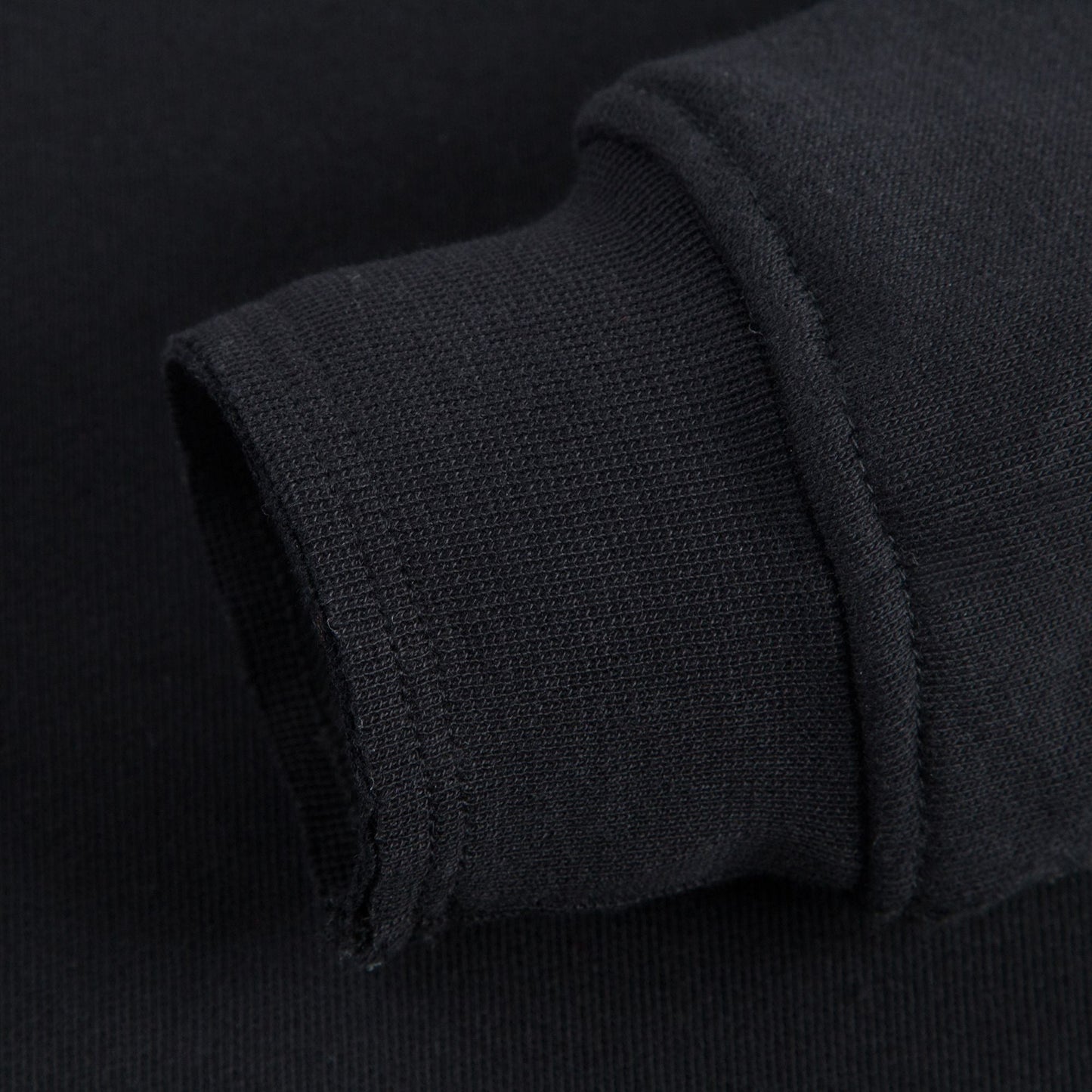 Girls Black Cotton Sweatshirt With Ribbon Trim