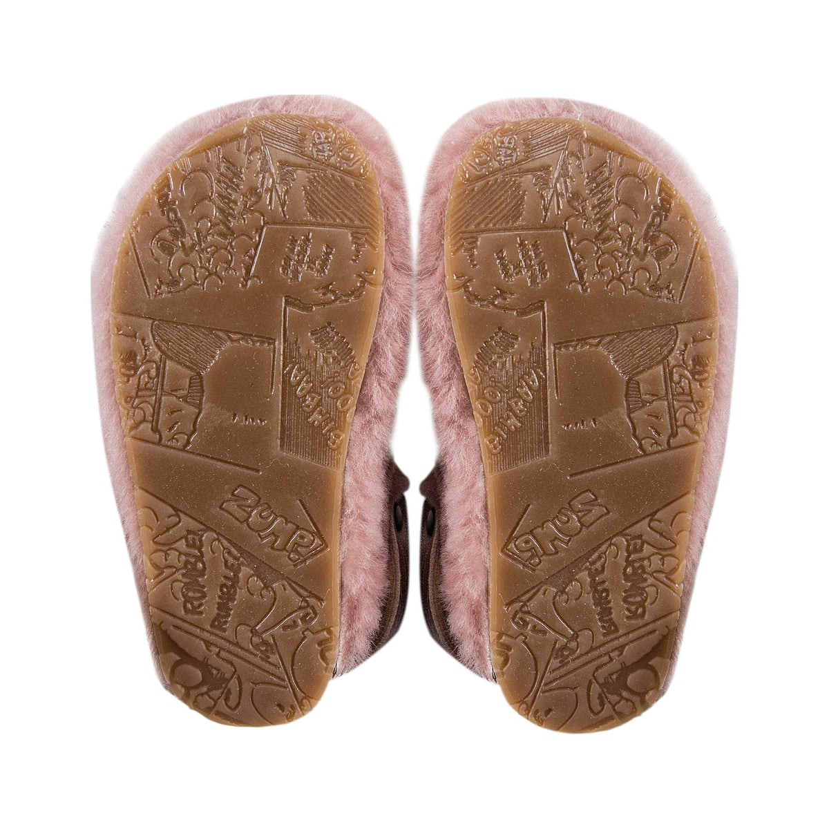 Girls Rose Jam Fur Flats