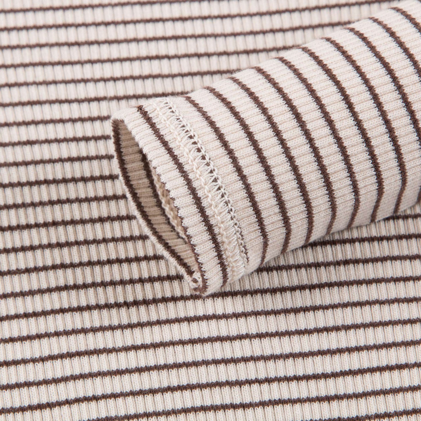 Baby Sand & Chocolate Stripe Cotton Jersey T-shirt
