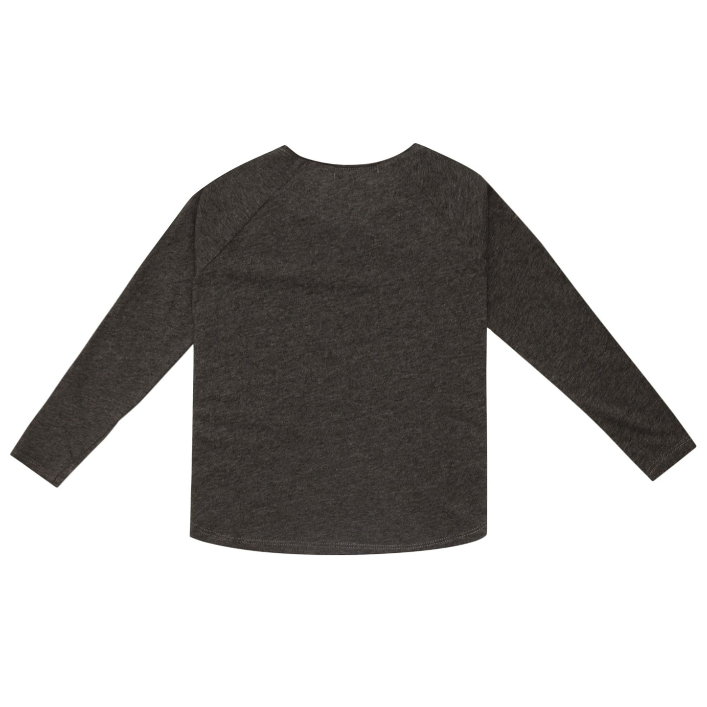 Girls Dark Grey Cotton Gold Cherry Trims T-Shirt