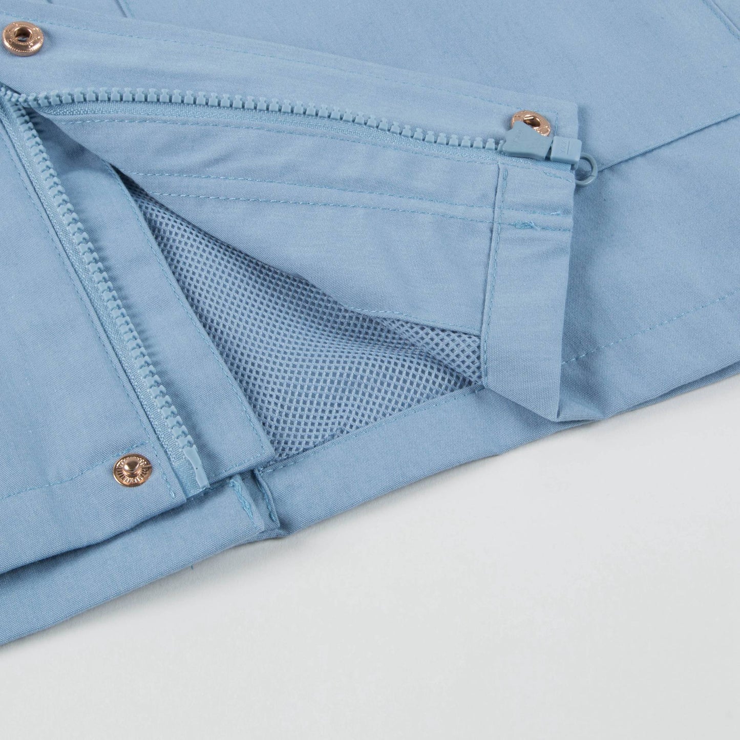 Girls Light Cerulean Blue Solid Jacket