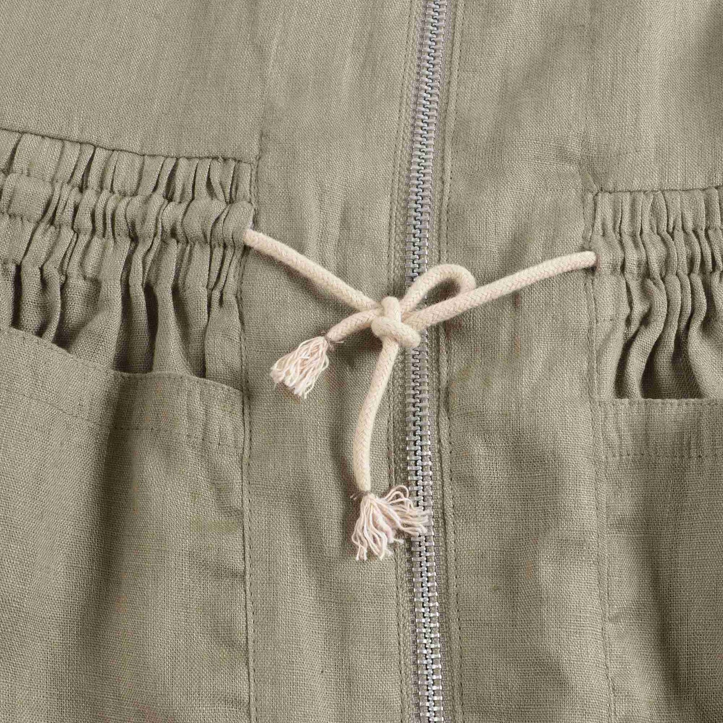 女童鼠暗绿色收腰连衣裙