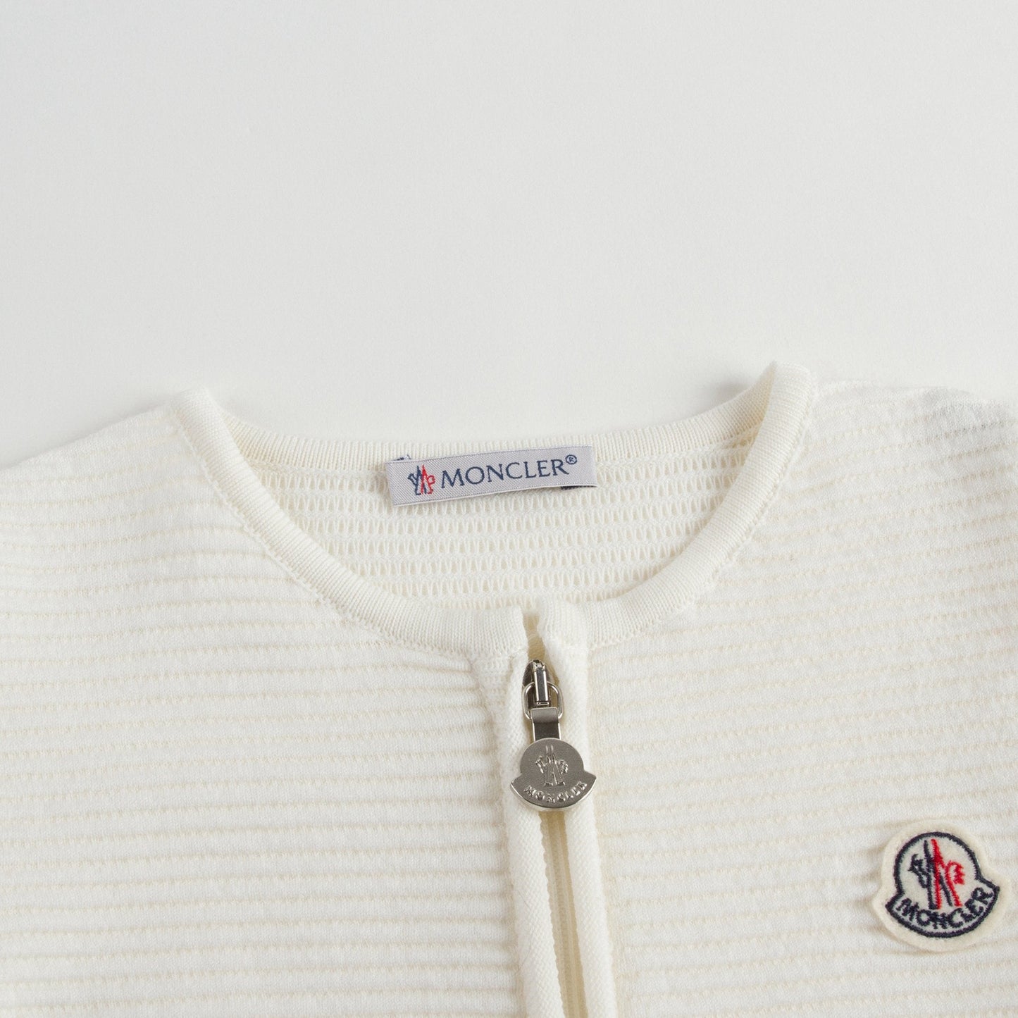 Girls White Striped Knitted Sleeveless Cardigan