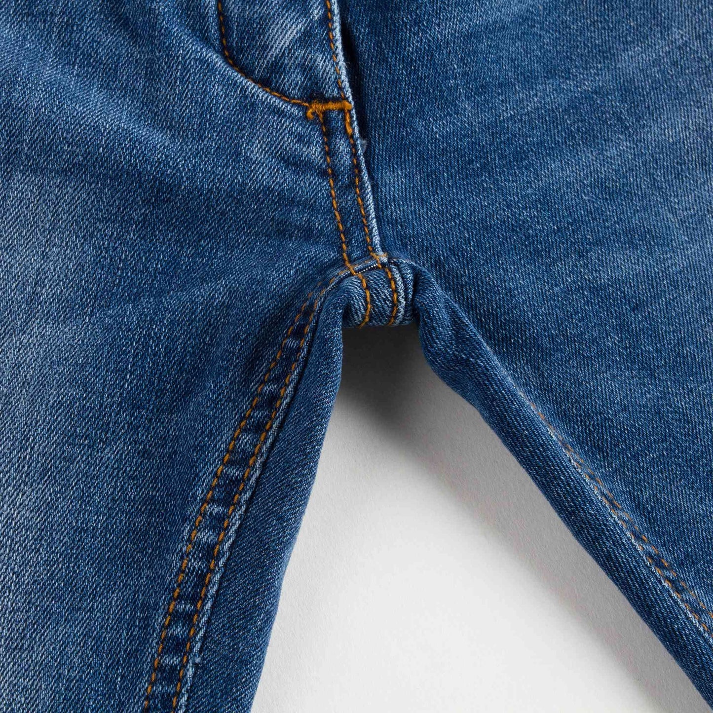 Girls Blue Denim Embroidered Pocket Jeans
