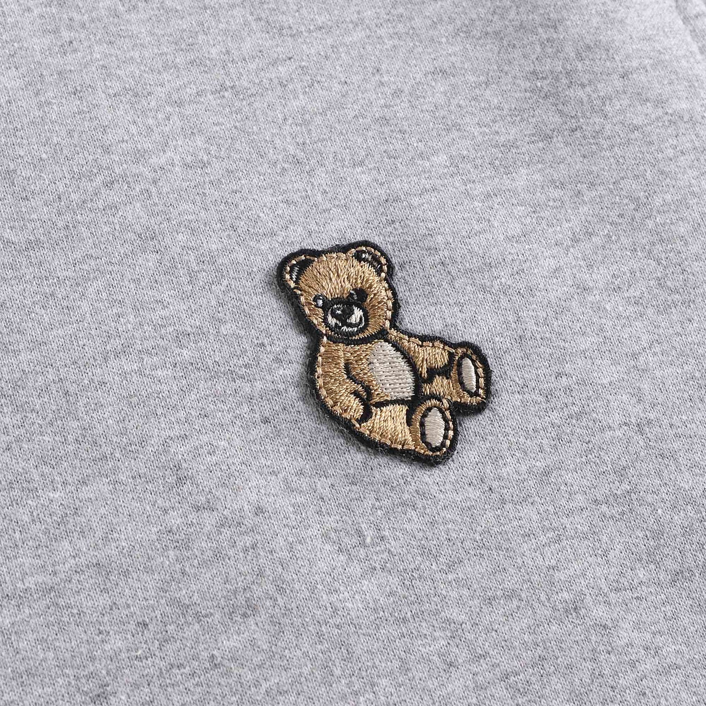 儿童灰色小熊贴布棉卫衣