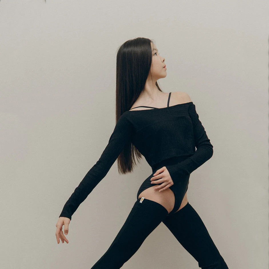 女童黑色芭蕾舞上衣(Ink - Kids Vika Top)