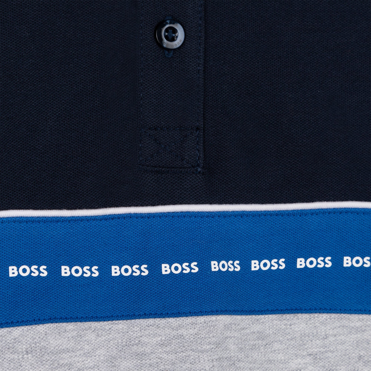 男童蓝色Logo棉Polo衬衫