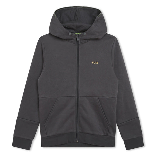 男童灰色拉链上衣