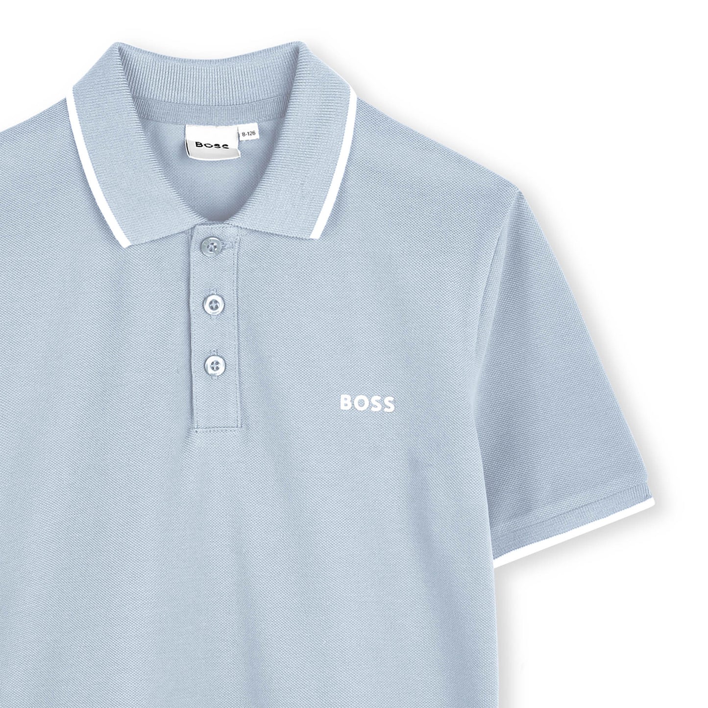 男童淡蓝色Logo棉Polo衫