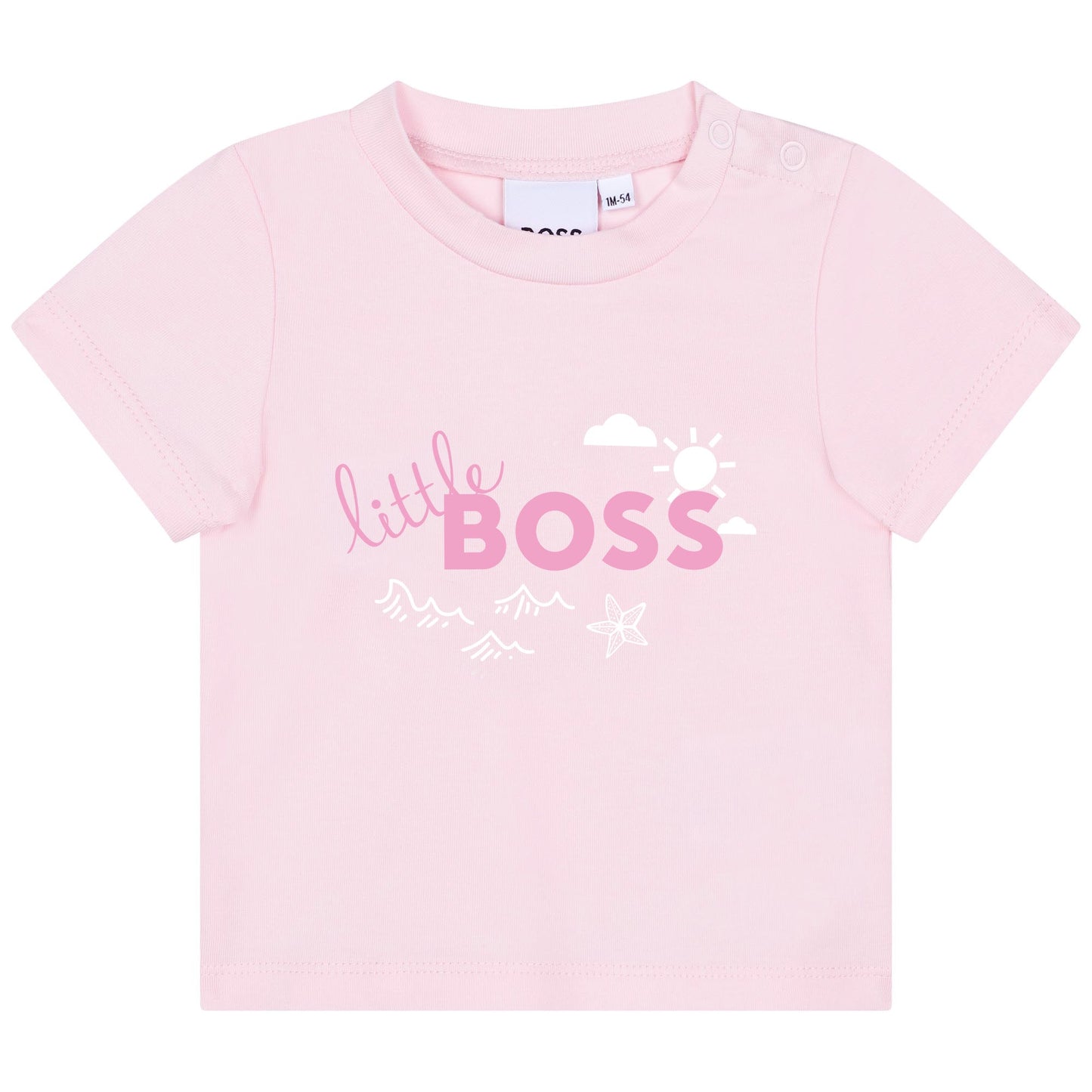 女婴粉色Logo棉T恤