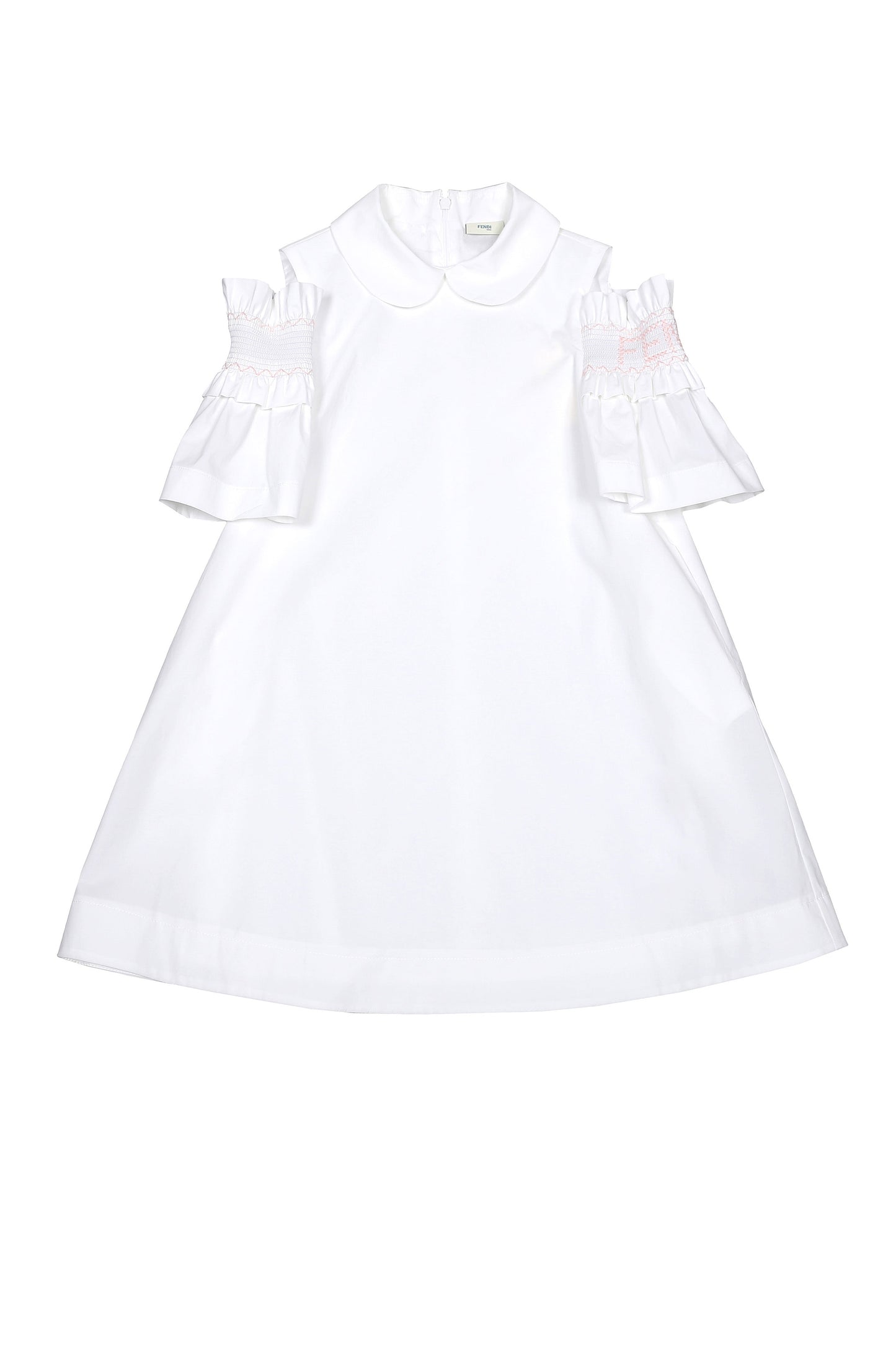 Girls White Cotton Dress