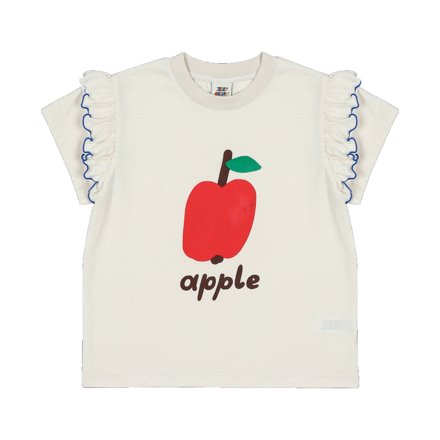 女童象牙白印花棉T恤