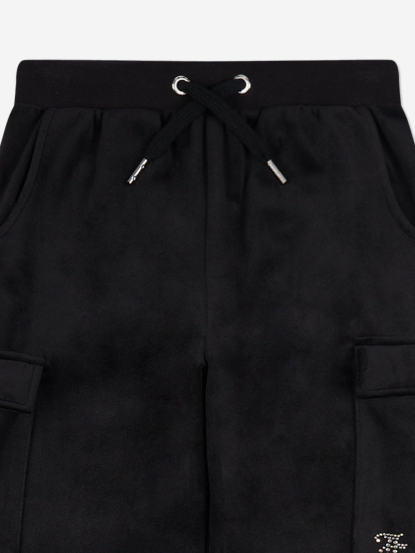 Girls Cargo Cuffed Joggers in Black