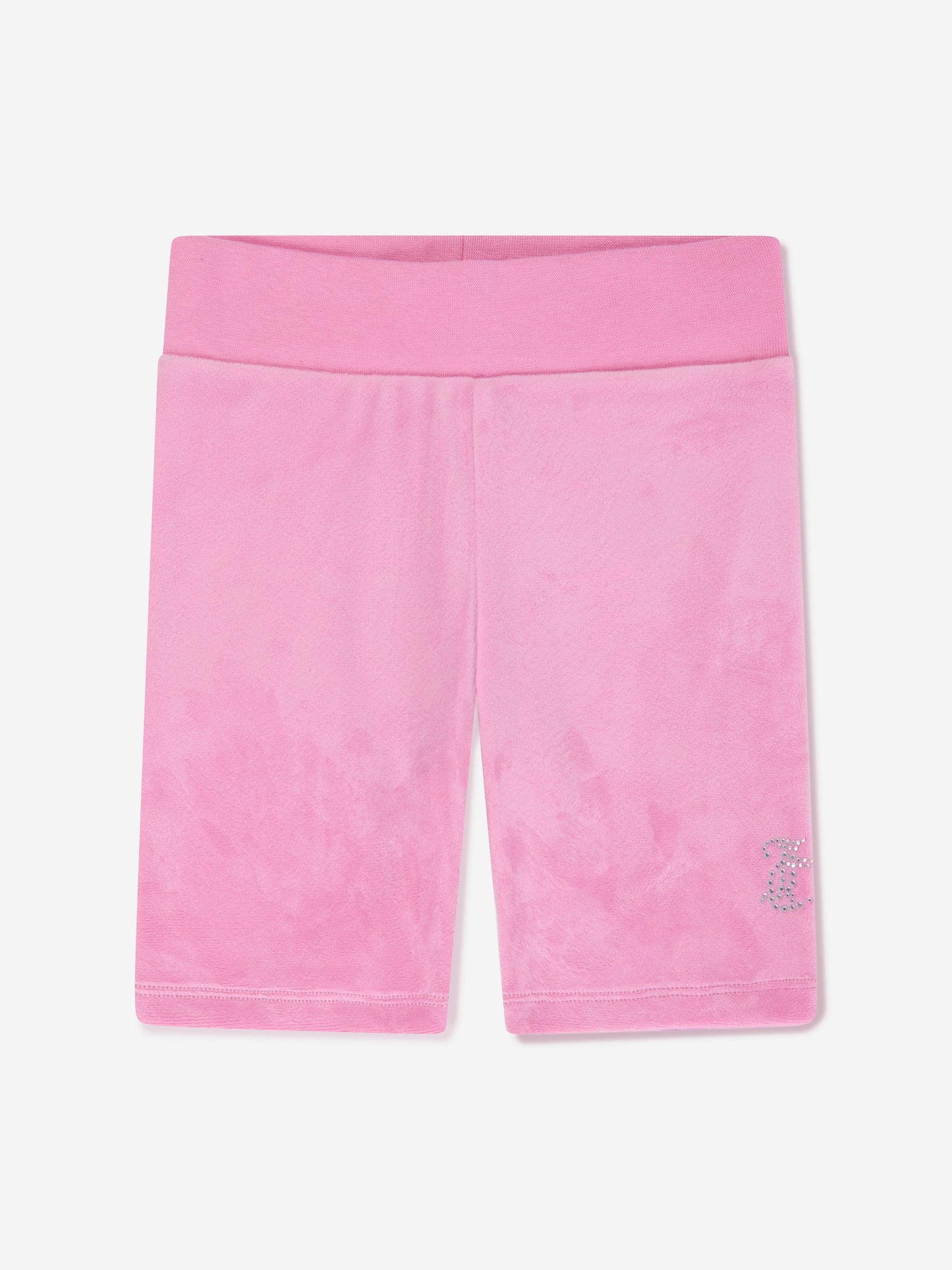 Girls T-Shirt and Velour Cycling Short Set in Pink