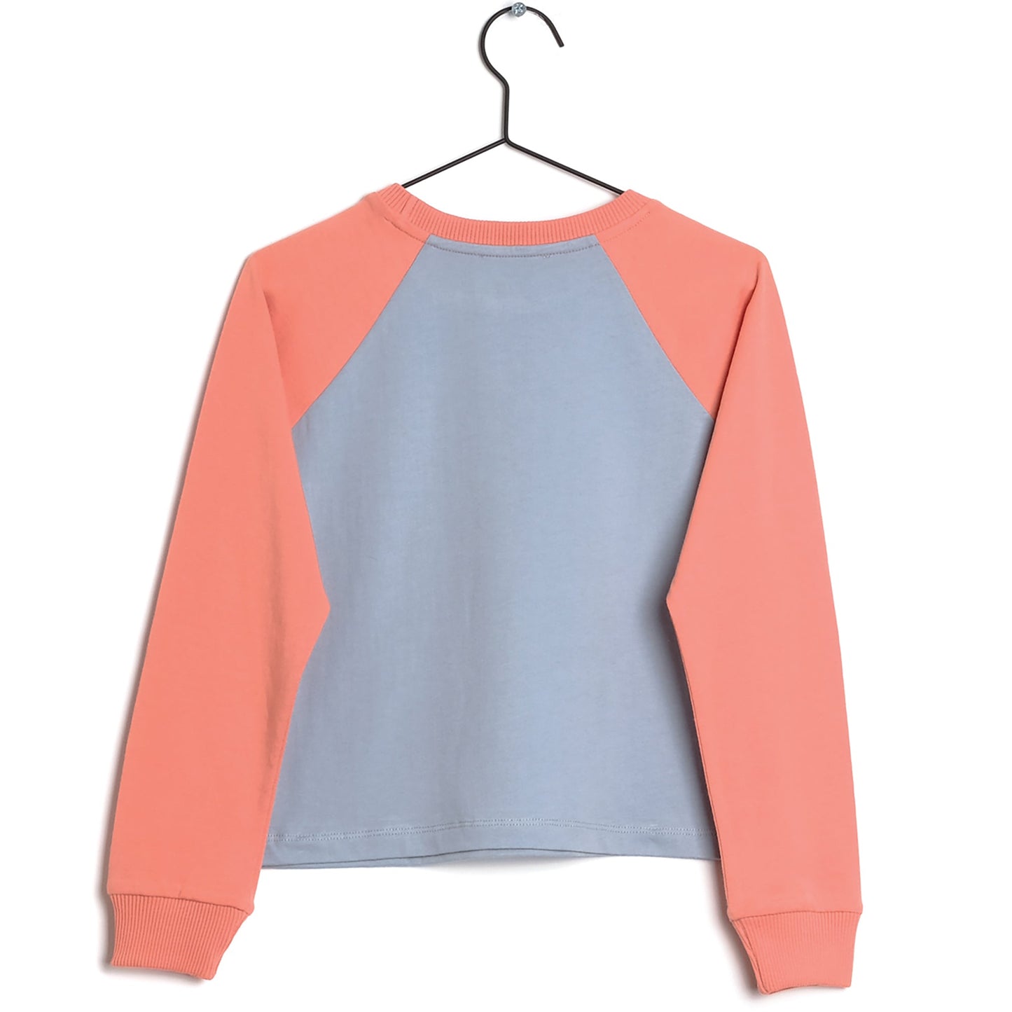 Girls Blue & Orange Cotton T-shirt