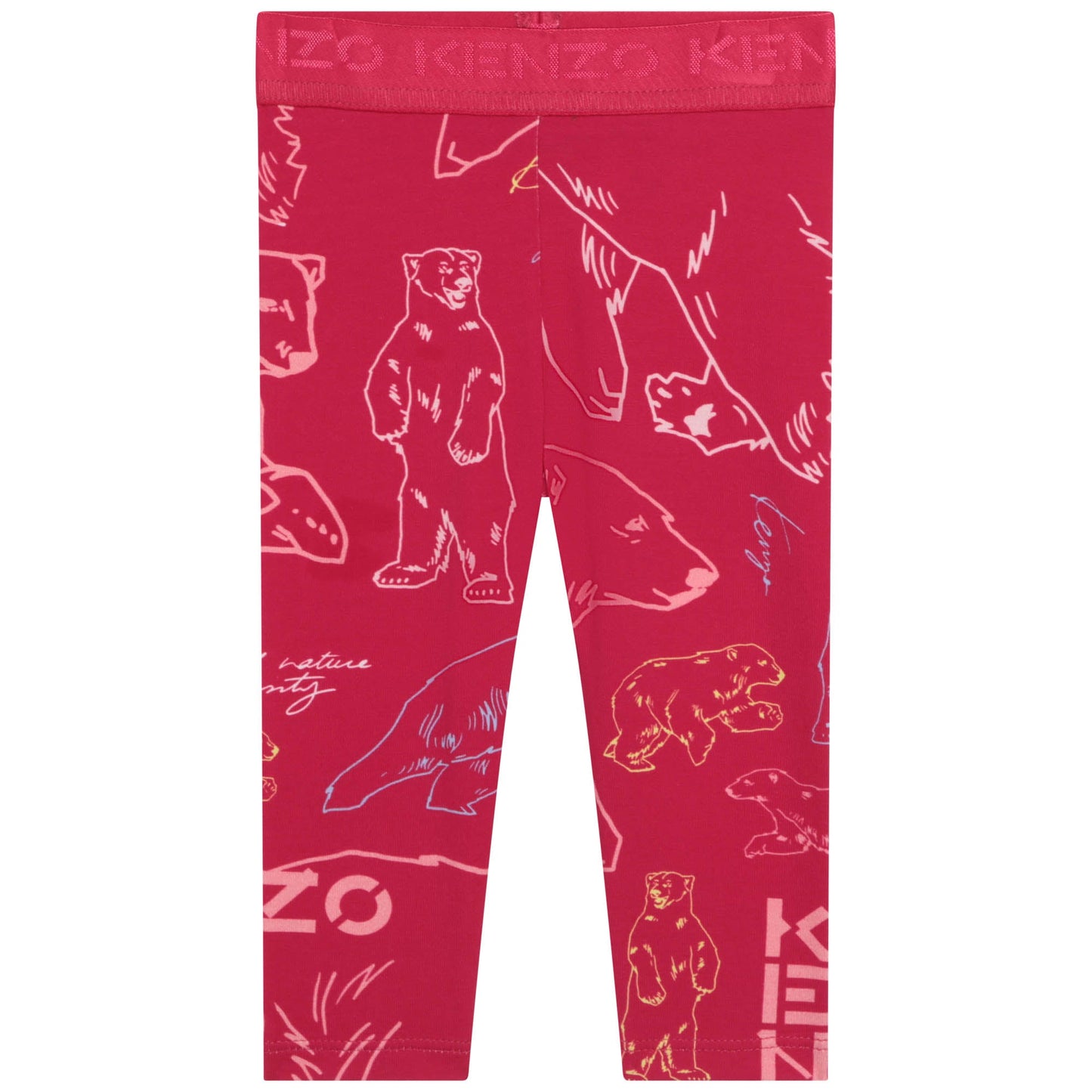 女婴紫红色Logo棉打底裤