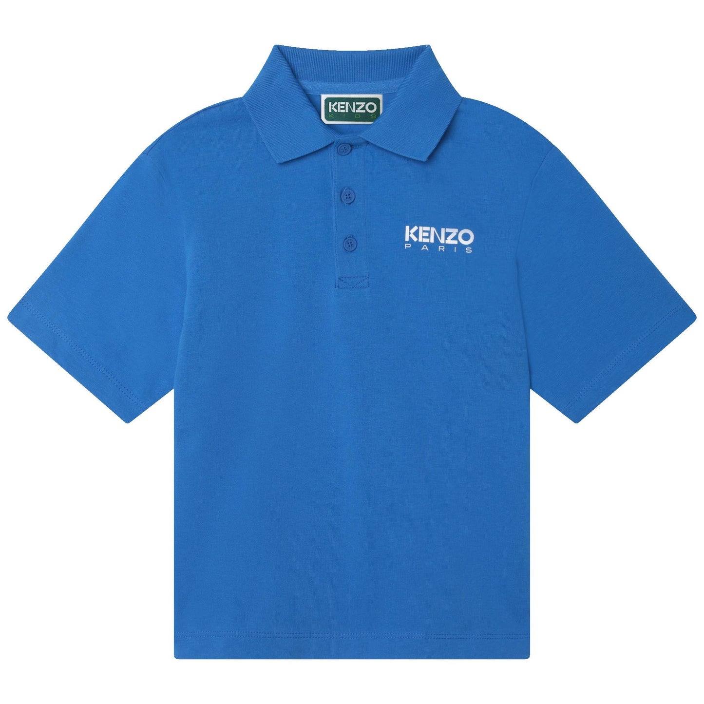 男童蓝色Logo棉Polo衫