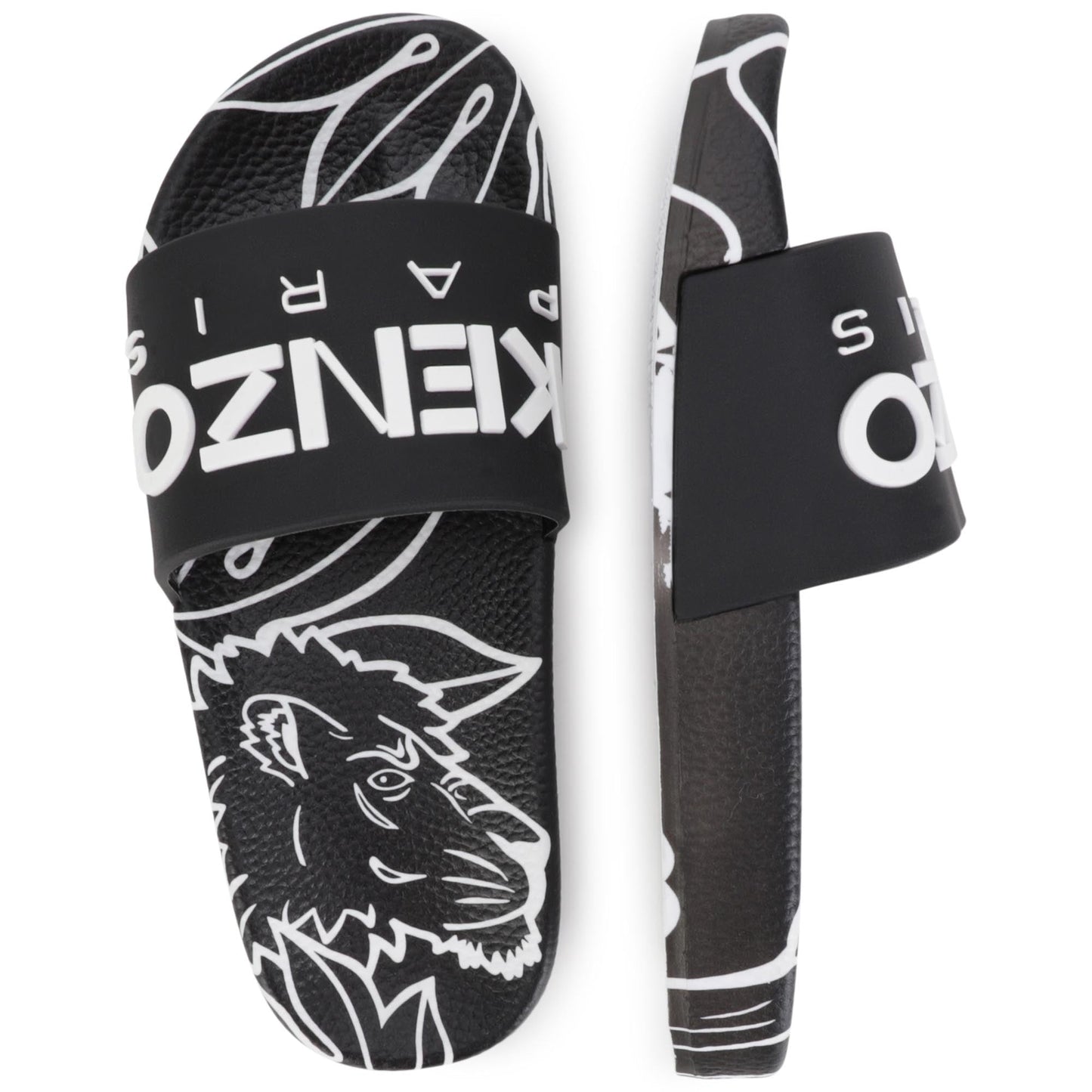 儿童黑色Logo凉鞋