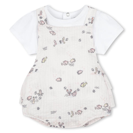 女婴粉色棉套装