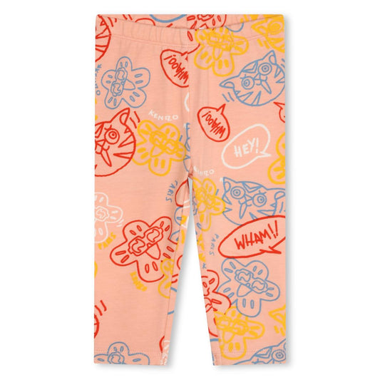 女婴粉色棉打底裤