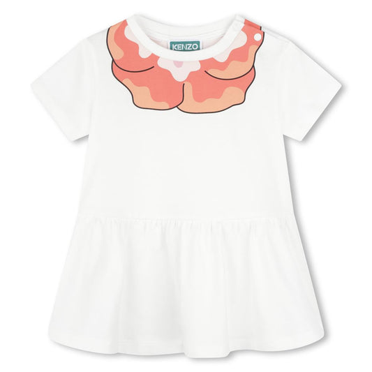 女婴白色棉连衣裙