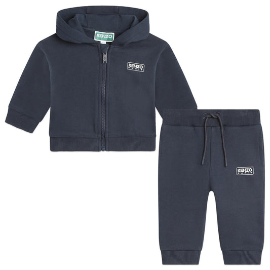 女婴深蓝色棉套装