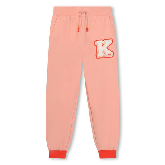 女童粉色棉长裤