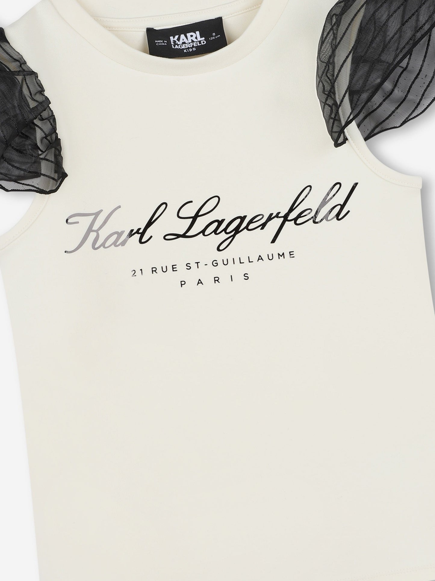 Karl Lagerfeld 女童米兰徽标印花 T 恤(多色)