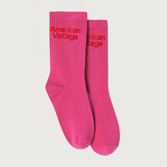 儿童玫红色棉袜