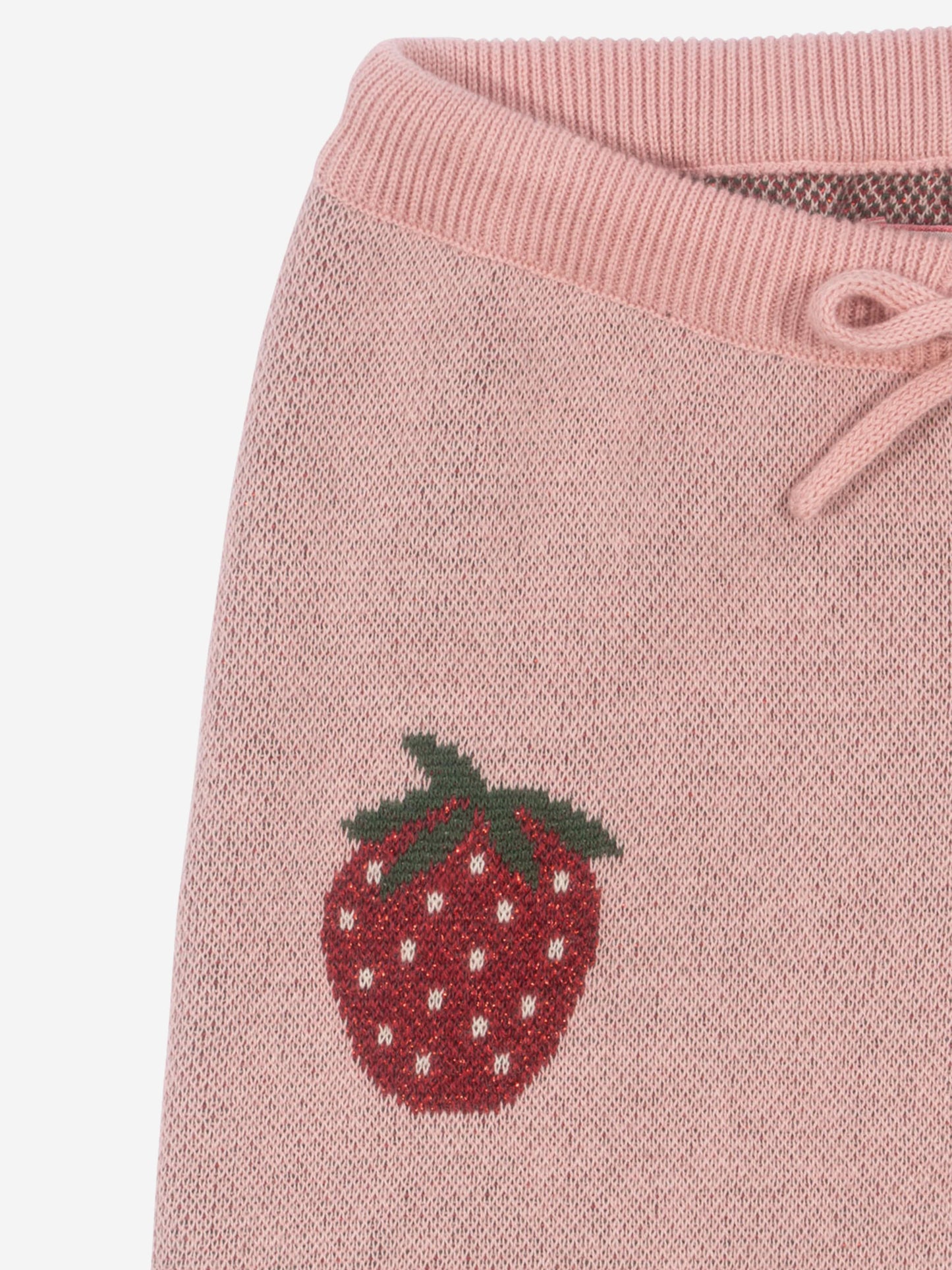 Girls Lapis Strawberry Knit Pants in Pink