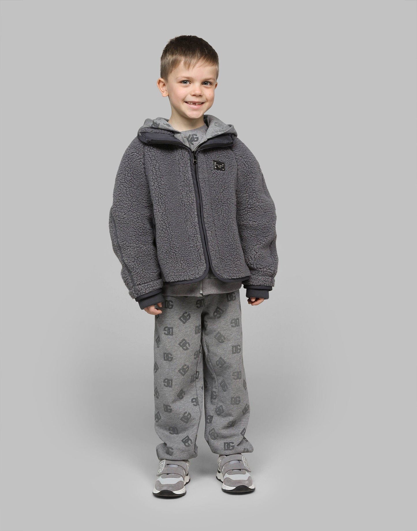 Dolce & Gabbana Boys 灰色仿羊毛夹克