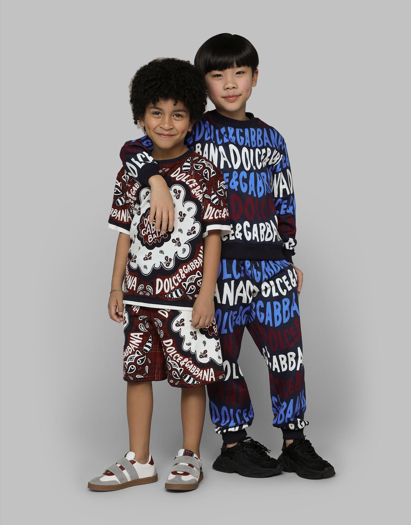 Dolce & Gabbana 男童多色徽标印花运动衫