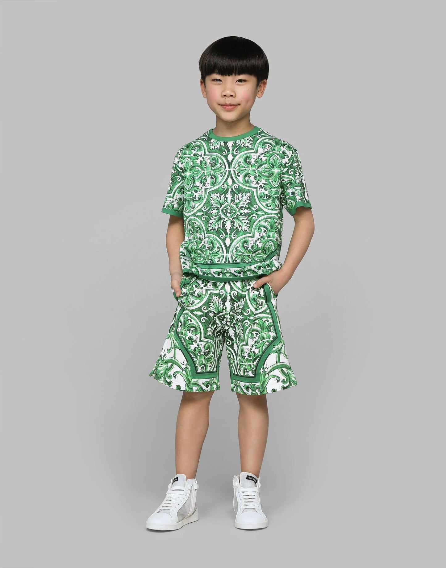 Dolce & Gabbana Boys Maiolica 绿色百慕大短裤