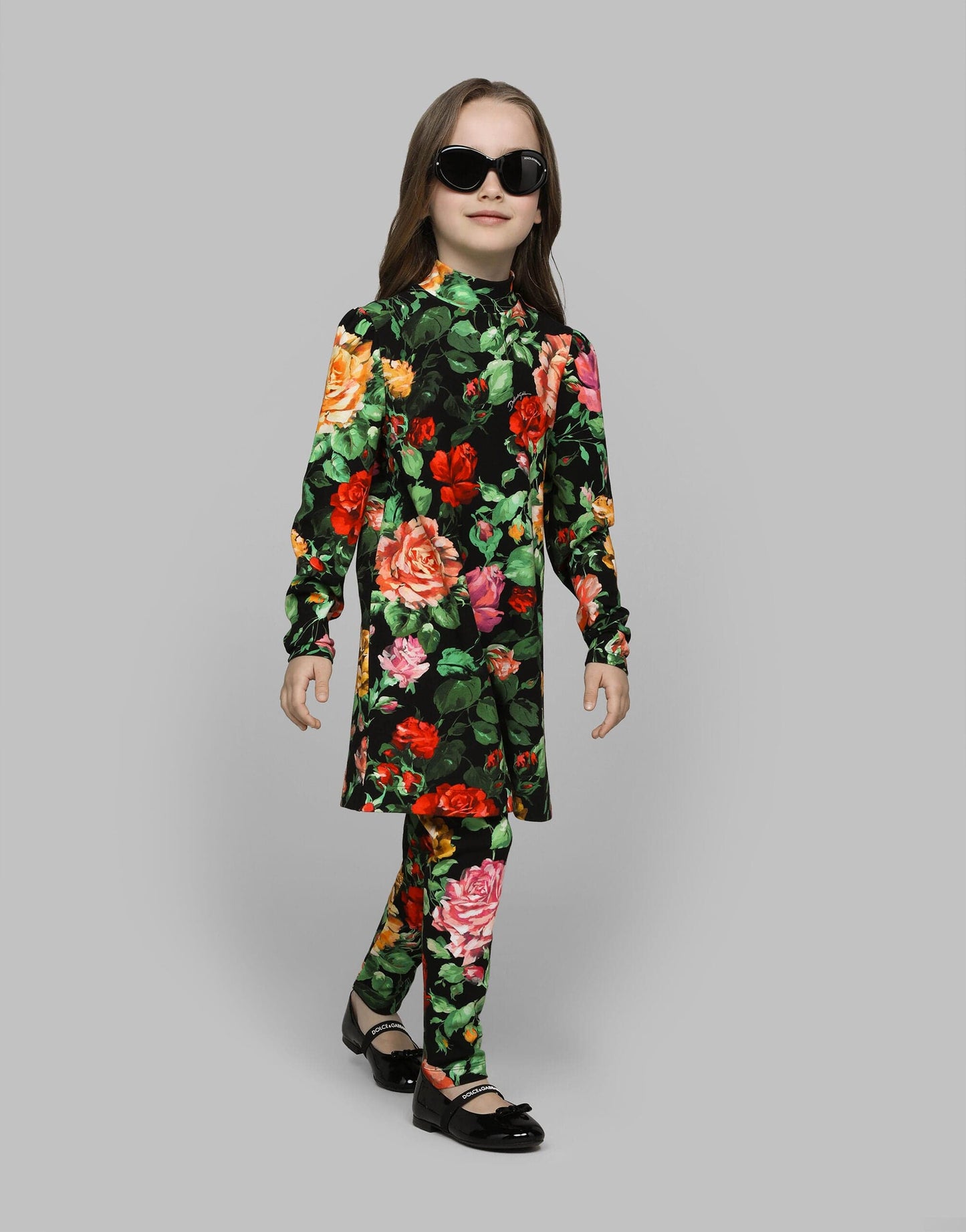 Dolce & Gabbana 女童玫瑰印花紧身裤(多色)