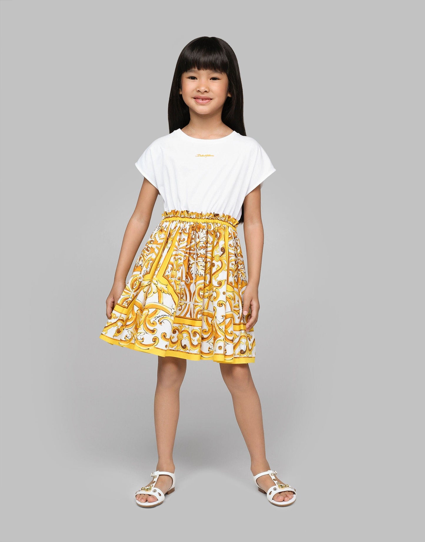 Dolce & Gabbana 女童棉质 Maiolica 连衣裙(多色)