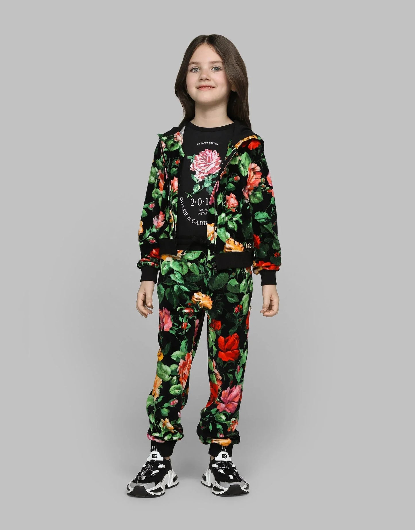 Dolce & Gabbana 女童玫瑰拉链上衣(多色)