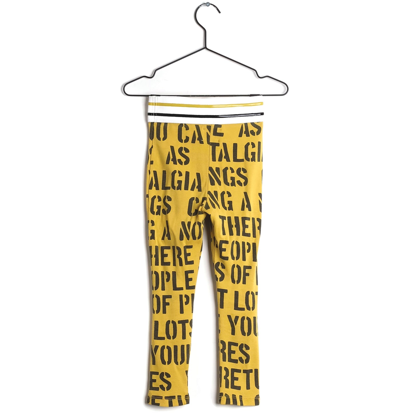 Girls Yellow Printed Cotton Leggings
