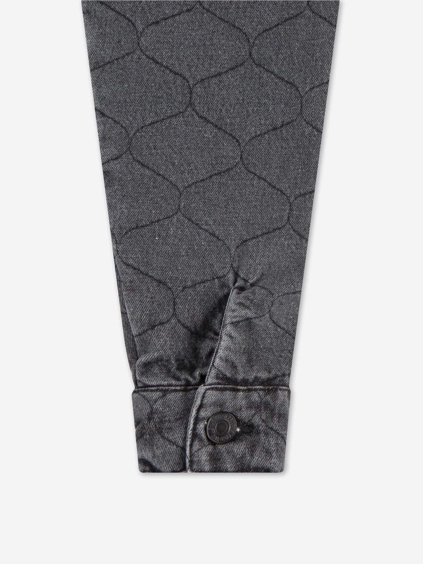 Girls Quilted Trucker Jacket in Black