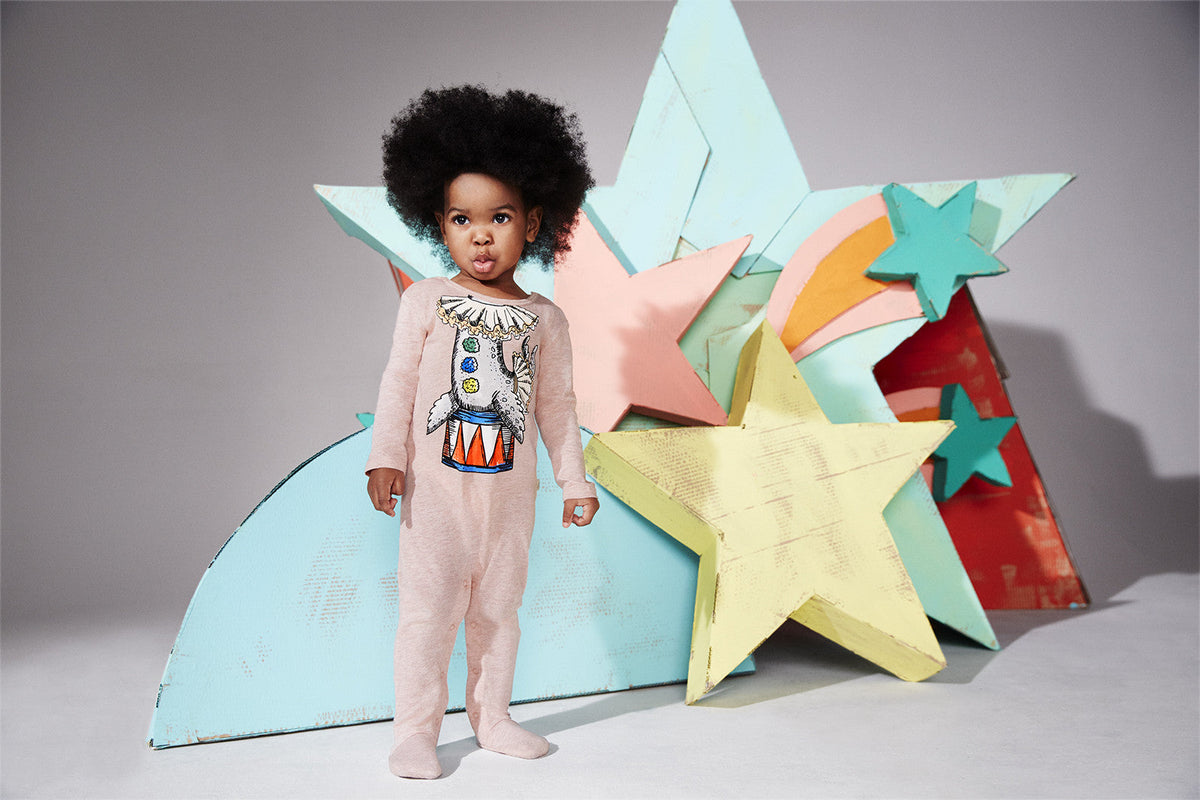 Baby Pink Fancy Printed 'Twiddle' Babygrow