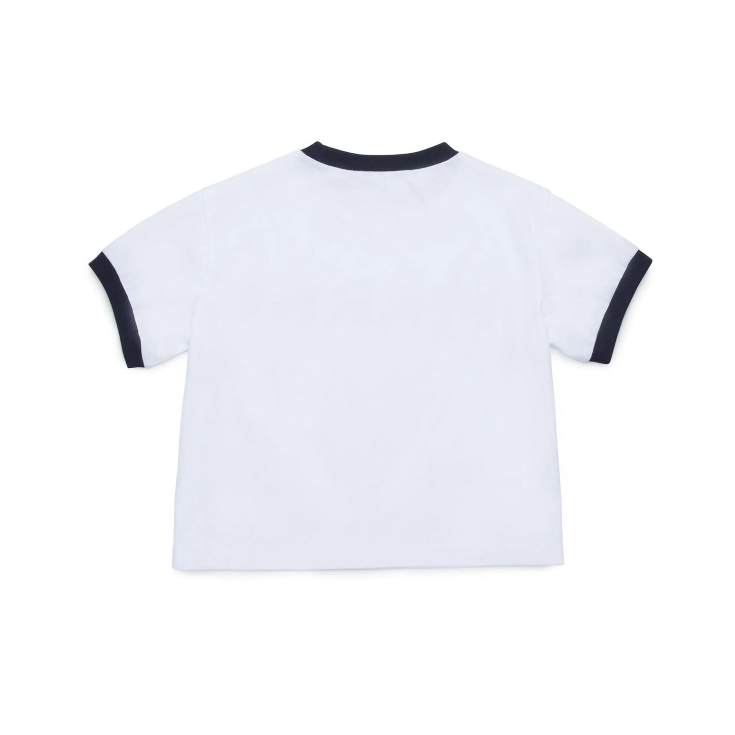 女童白色印花Logo棉T恤