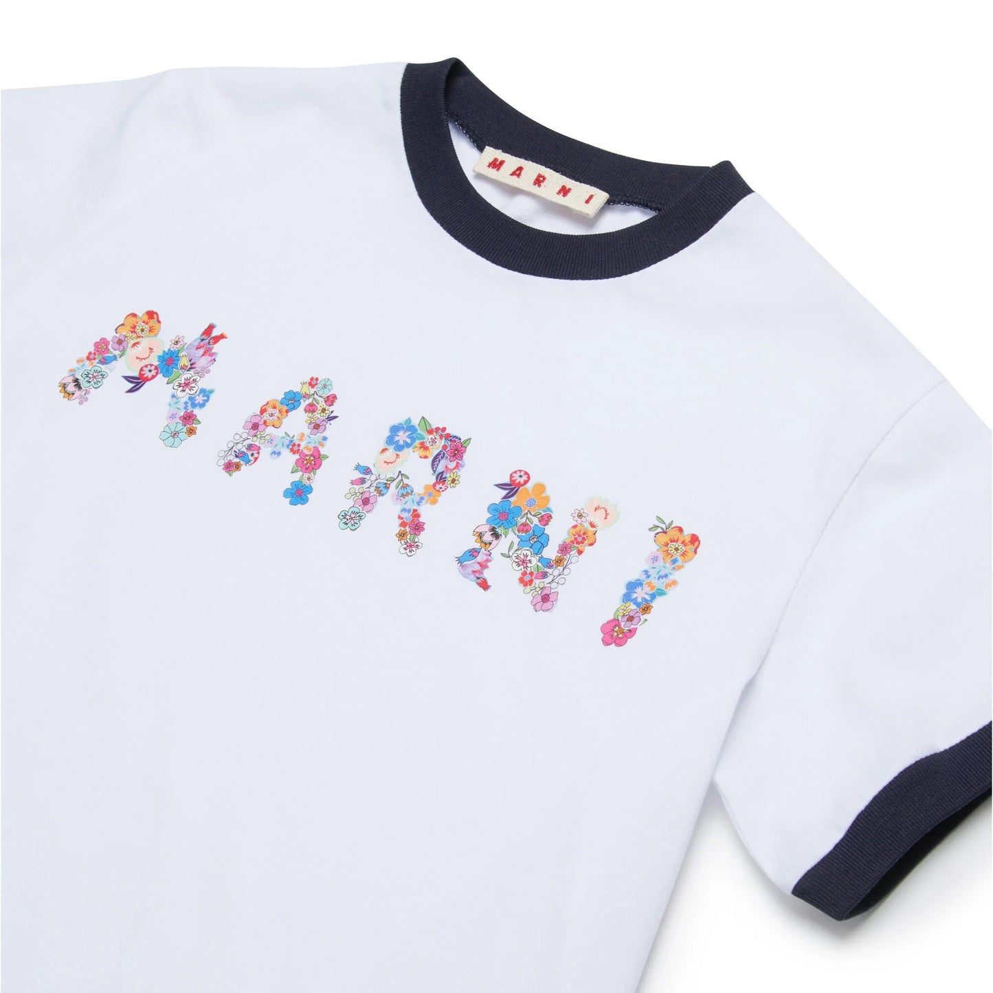 女童白色印花Logo棉T恤