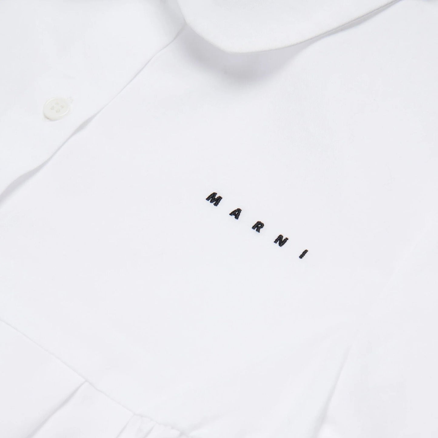 女童白色刺绣Logo棉衬衫