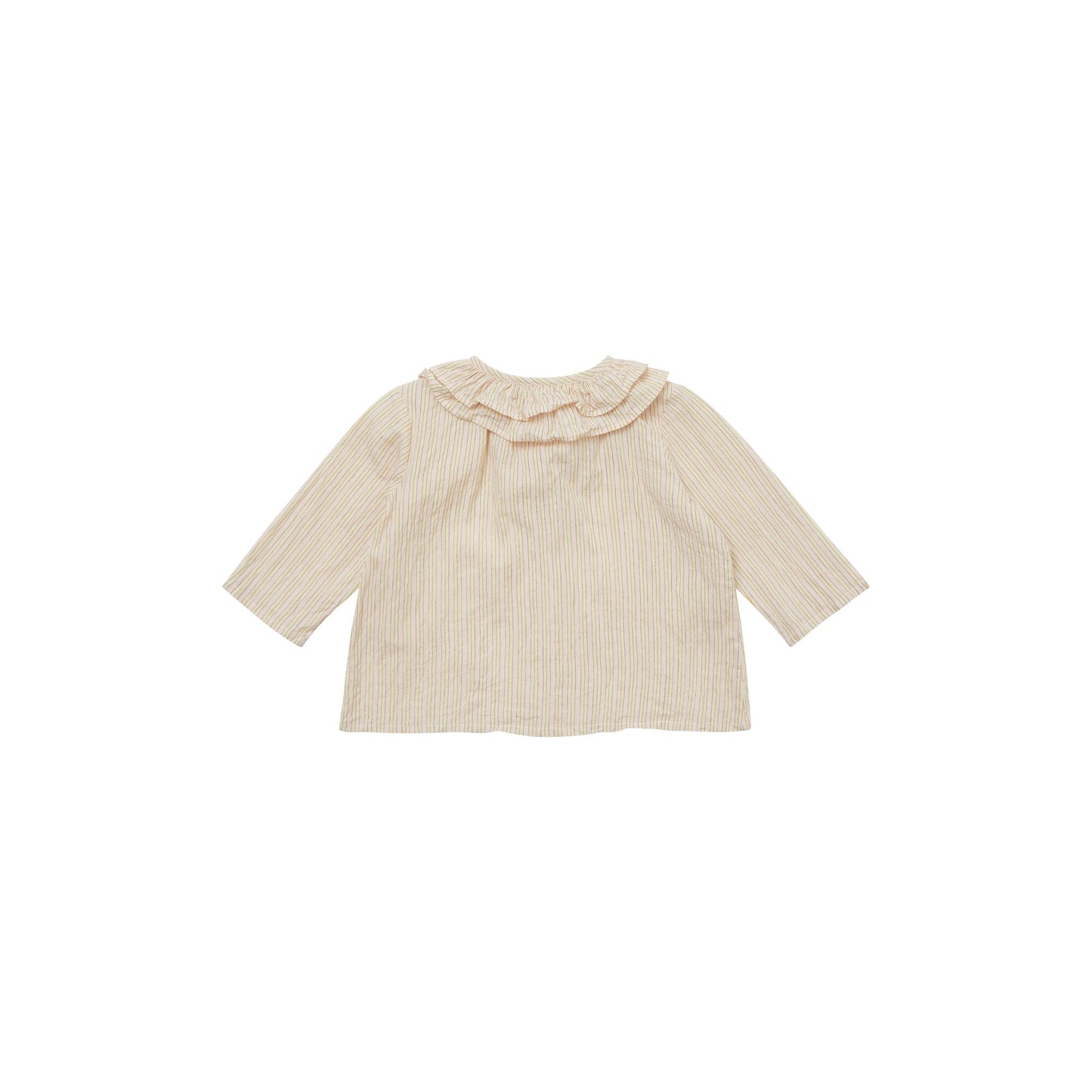 女婴浅黄色条纹棉衬衫